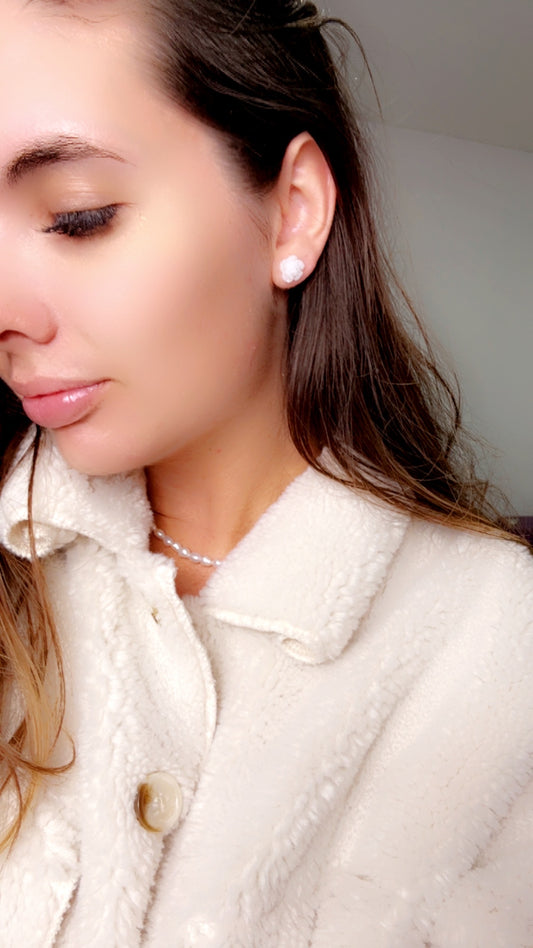 Boucle d’oreille roses